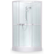 Roth dušas kabīne Simple, 900x900 mm, h=2050, r=550, komplektā paliktnis, sifons un maisītājs, balts/caur