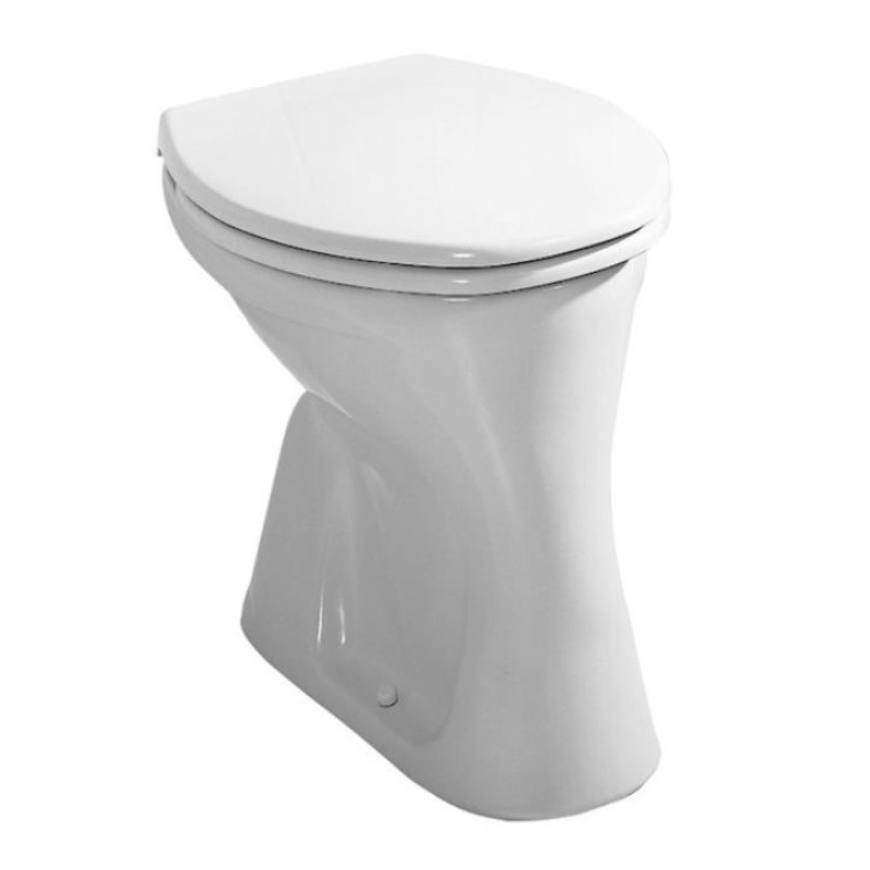 Jika pods Dino, stiprināms uz grīdas, 355x465 mm, vertikāls izvads, balts