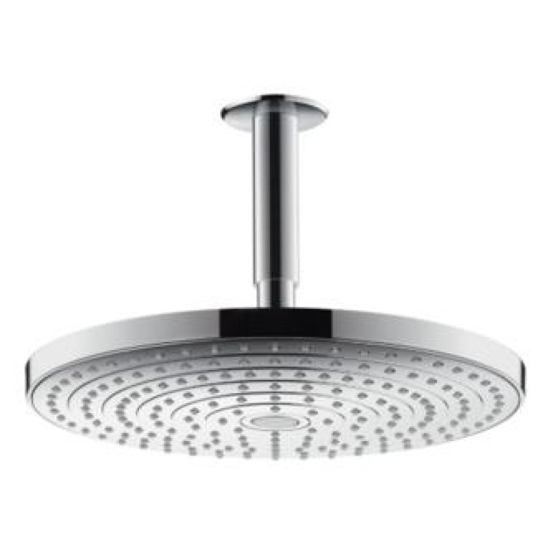 Hansgrohe dušas galva ar turētāju Raindance Select S 300 2jet, no griestiem, balta/hroms