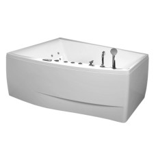 Balteco vanna Cali, 1700x1170 mm, ar paneli un rāmi, ar sifonu, ar masāžas sistēmu S8, balta akrila