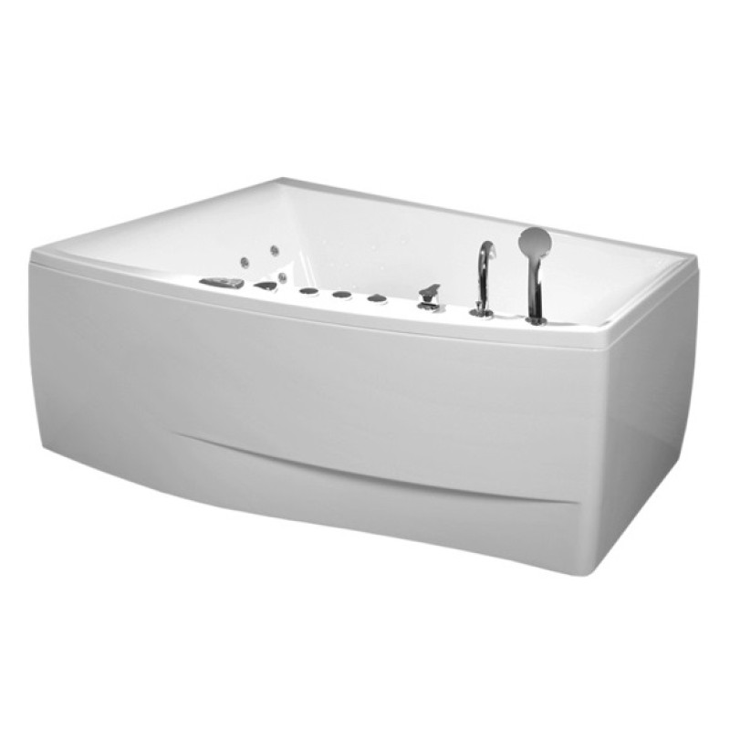 Balteco vanna Cali, 1700x1170 mm, ar paneli un rāmi, ar sifonu, ar masāžas sistēmu S8, balta akrila