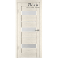 Dora Horizontal-4, Kapučīno, PVC Pārklājuma, Durvju Komplekts - Vērtne, Kārba, 2 Eņģes, Ar Polipropilēna Pārklājumu, O80x200cm