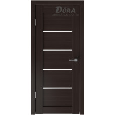 Dora Tokio D3, Venge, Finierētu Durvju Komplekts - Vērtne, Kārba, 2 Eņģes, Stiklotas, O80x200cm