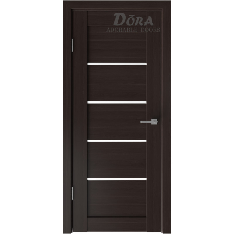 Dora Tokio D3, Venge, Finierētu Durvju Komplekts - Vērtne, Kārba, 2 Eņģes, Stiklotas, O80x200cm
