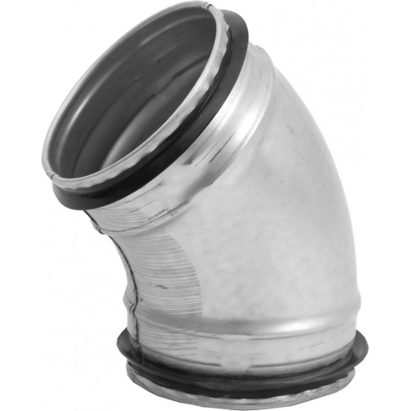 Europlast līkums metāla, 45°- Ø125mm ar gumijām, presēts