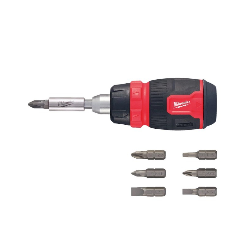 Milwaukee Accessories Kompakts tirkšķa skrūvgriezis ar uzgaļiem MILWAUKEE 8in1