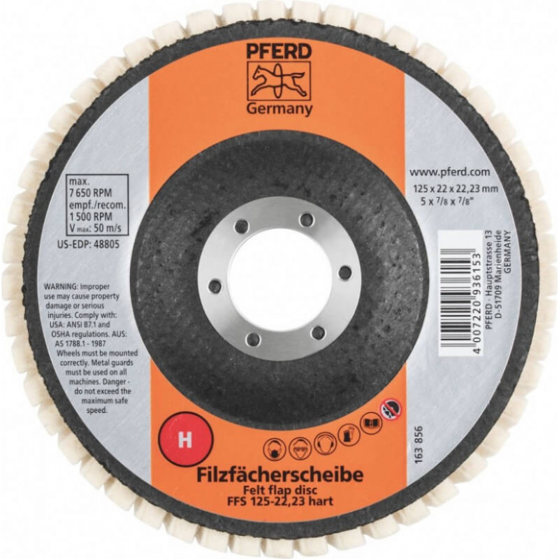 Pferd Ciets pulēšanas disks PFERD FFS 125/22,23 H