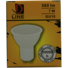 D Line LED spuldze 7W GU10 2700k D Line
