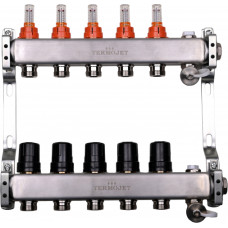 Termojet silto grīdu kolektors Termojet ar plūsmas mērītājiem, 5-cilpu