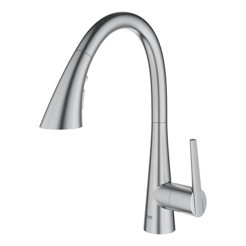 Grohe virtuves izlietnes maisītājs ar izvelkamo dušu Zedra, supersteel