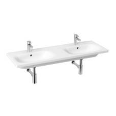 Jika izlietne Mio, 1300x450 mm, dubultā, 2 maisītāja caurumi, balta