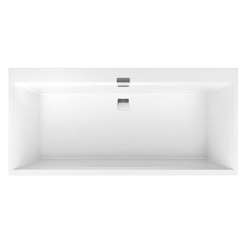 Villeroy & Boch Squaro Edge 12 Duo Taisnstūra kvarila vanna ar kājām un sifonu, 170x75cm, balta