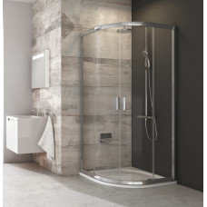 Ravak dušas stūris BLCP4, 900x900 mm, h=1900, r=500, satīns/grape stikls