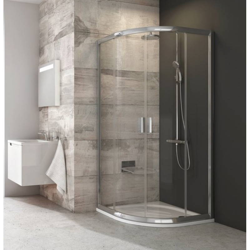 Ravak dušas stūris BLCP4, 900x900 mm, h=1900, r=500, satīns/grape stikls