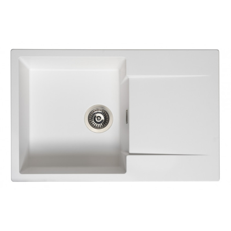 Reginox virtuves izlietne Amsterdam 78, viena bļoda ar plauktu, 780x500 mm, pure white