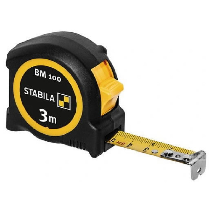 Stabila BM 100 pocket tape, metric scale	 16 mm x 3m, Stabila