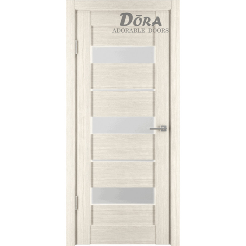 Dora Horizontal-4, Kapučīno, PVC Pārklājuma, Durvju Komplekts - Vērtne, Kārba, 2 Eņģes, Ar Polipropilēna Pārklājumu, O90x200cm