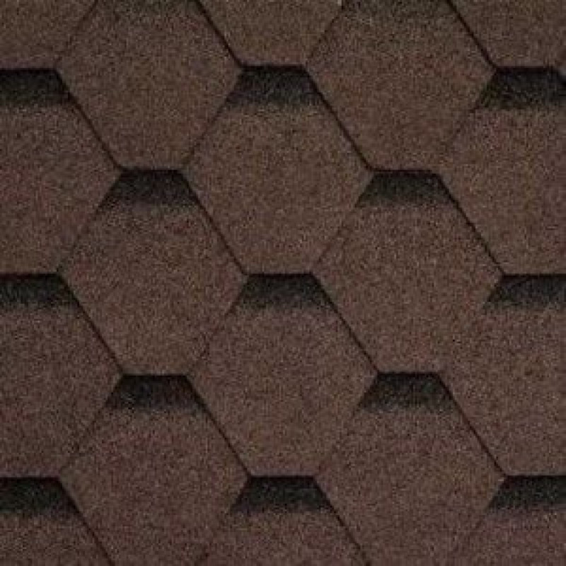 Mida Rock Hexagonal Bitumena šindelis 3m2 Brūns