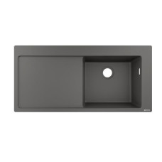 Hansgrohe virtuves izlietne S514-F450, viena bļoda ar plauktu, 1050x510 mm, stone grey