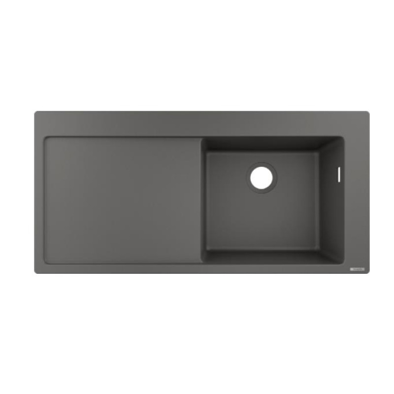 Hansgrohe virtuves izlietne S514-F450, viena bļoda ar plauktu, 1050x510 mm, stone grey