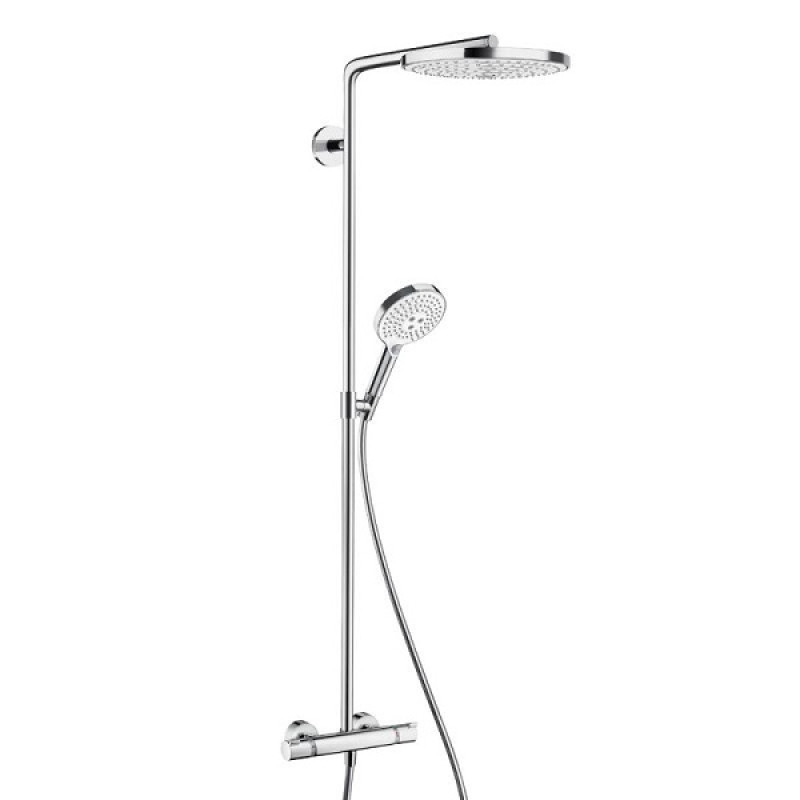 Hansgrohe dušas sistēma ar termostatu Raindance Select S 240 2jet/Raindance Select S 120 3jet, balts/hroms