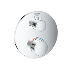 Grohe iebūvējamā vannas termostata Grohtherm round virsapmetuma daļa, ar 2 izejām, hroms