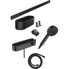 Hansgrohe dušas termostats ar dušas un aksesuāru komplektu WallStoris, matēts melns