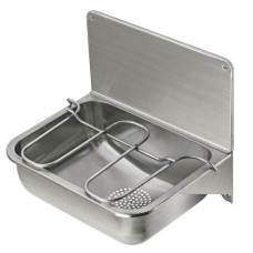 Contura Steel saimniecības izlietne CU44, 441x338 mm, bez pārplūdes, ar režģi, sieniņu un stiprinājumiem