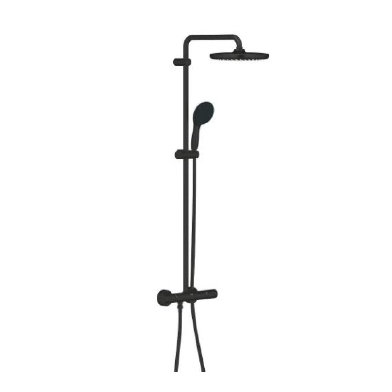 Grohe Tempesta System 250 Dušas sistēma ar termostatu, rokas duša Tempesta 110, 2 režīmi, matēta melna