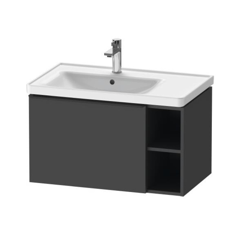 Duravit izlietnes skapītis D-Neo, 784x452 mm, h=440 mm, 1A+ vaļēji plaukti, kreisā puse, graphite matt