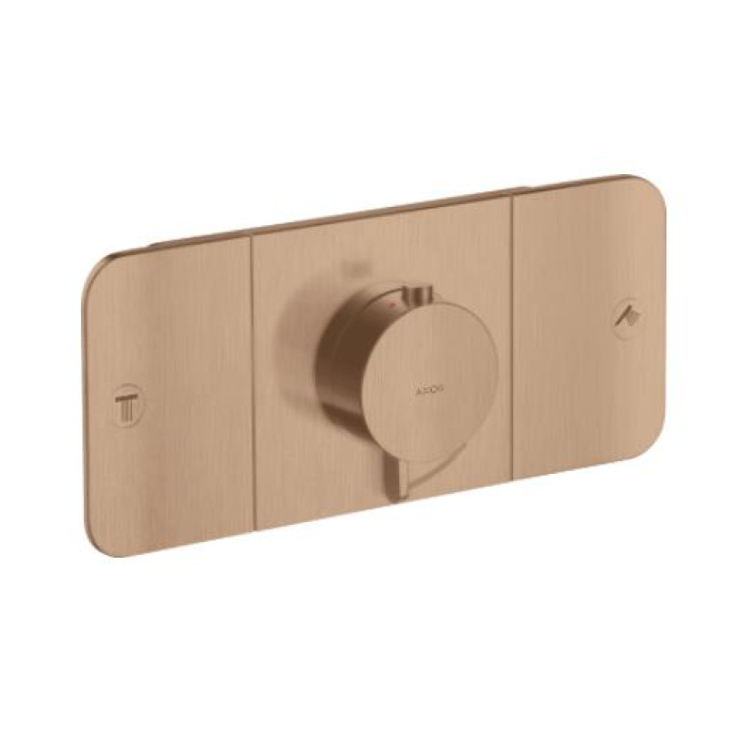 Hansgrohe iebūvējamā termostata Axor One virsapmetuma daļa, ar 2 izejām, brushed red gold