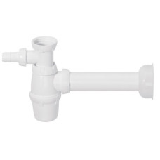 Wirquin izlietnes sifons, 1½ x 40 mm, ar pieslēgu, plastmasa, balts