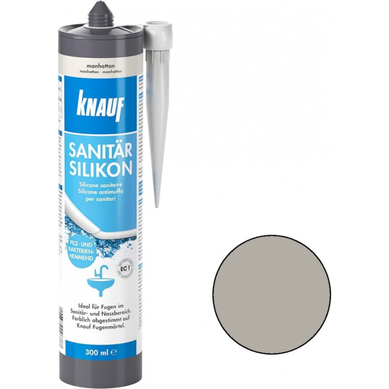 Knauf Sanitar-Silicon Silikona hermētiķis, smilšu pelēks, 300ml