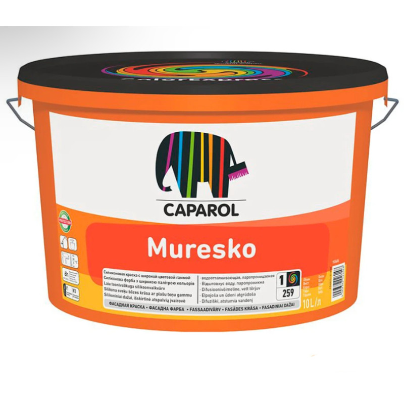 Caparol Muresko (Premium) B1 Universāla silikona sveķu fasādes krāsa, matēta 5L