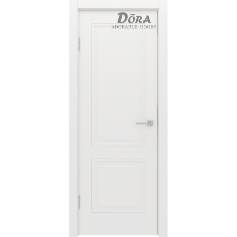 Dora Duo, Balta emalija, krāsotu durvju komplekts - Vērtne, Kārba, 2 Eņģes G70x200cm