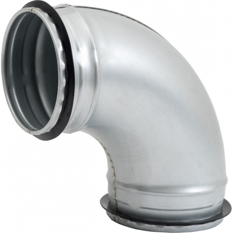 Europlast līkums metāla, 90°- Ø125mm ar gumijām, presēts