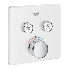 Grohe iebūvējamā dušas termostata SmartControl virsapmetuma daļa, ar 2 izejām, balts/hroms