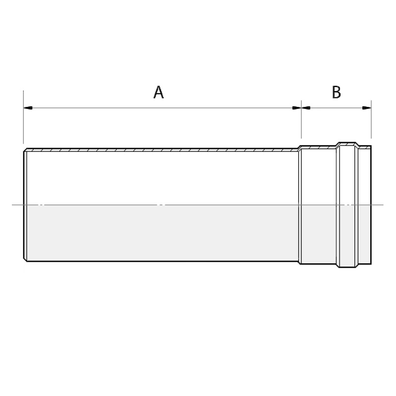 Almeva PL caurule ar uzmavu 200mm, DN100 - gab.