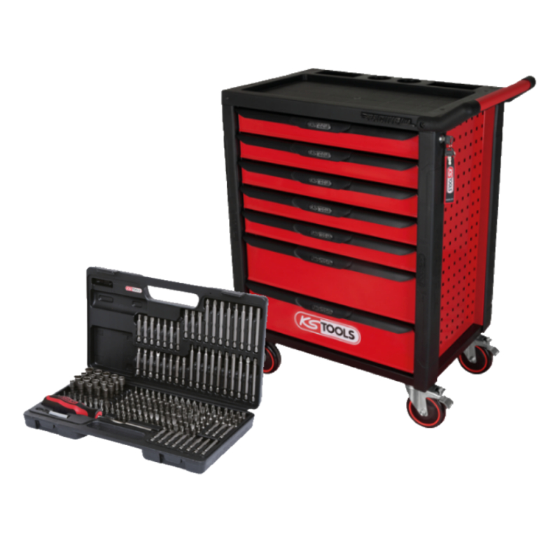 Ks Tools 598 daļu ratiņi ar instrumentiem KS TOOLS Racing line