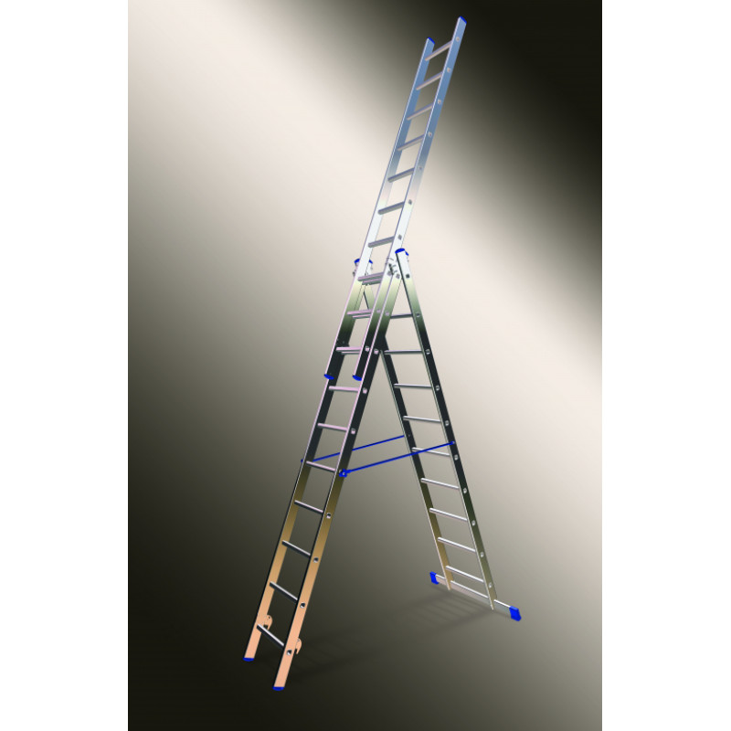 Elkop VHR3 Daudzfunkcionālas kāpnes, alumīnija, 3x7 pakāpieni, 3.99m