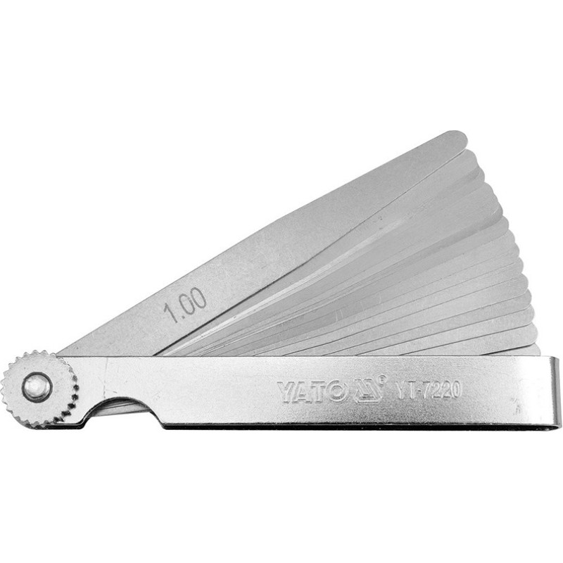 Yato Vārstu spraugu mērītājs 100x10mm, 0.02-1.00mm (17gab.) YT-7220 YATO