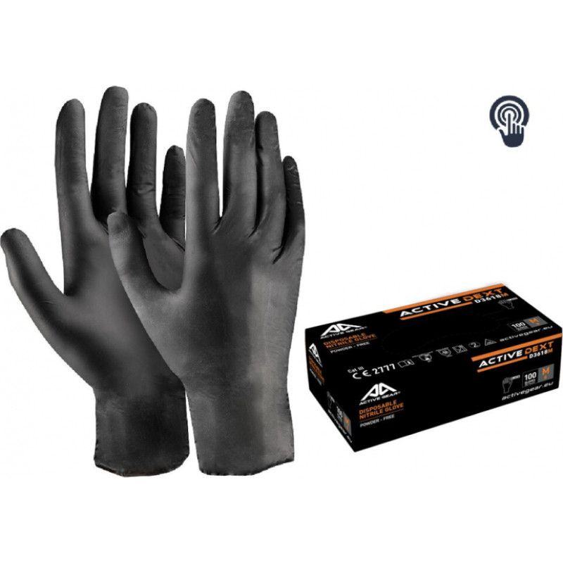 Active Gear Vienreizlietojamie nitrila cimdi, 7/S izm.,Active DEXT D3620