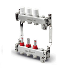 Termojet silto grīdu kolektors Termojet ar plūsmas mērītājiem, 7-cilpu