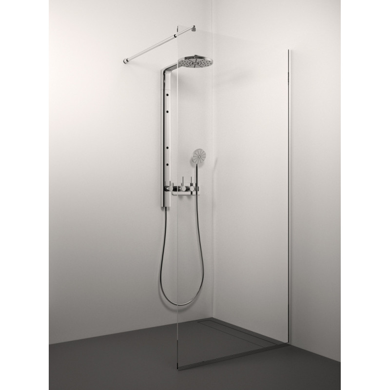 Stikla Serviss dušas siena Conforto, 800 mm, h=2000, hroms/caurspīdīgs stikls