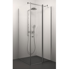 Stikla Serviss dušas stūris Laura, 900x900 mm, h=2000, hroms/caurspīdīgs stikls