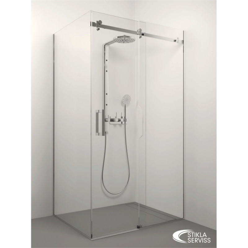 Stikla Serviss dušas stūris Diana Lux, 1200x800 mm, h=2000, hroms/caurspīdīgs stikls