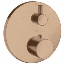 Hansgrohe iebūvējamā termostata Axor Uno virsapmetuma daļa, ar 2 izejām, brushed red gold