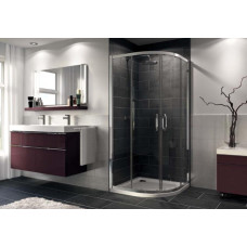 Huppe dušas stūris X1, bīdāmas durvis, 900x900 mm, h=1900, r=550, spīdīgs sudrabs/caurspīdīgs stikls AP