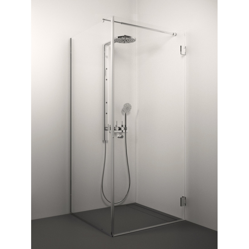 Stikla Serviss dušas stūris Giorgio, 900x900 mm, h=2000, hroms/pelēks stikls