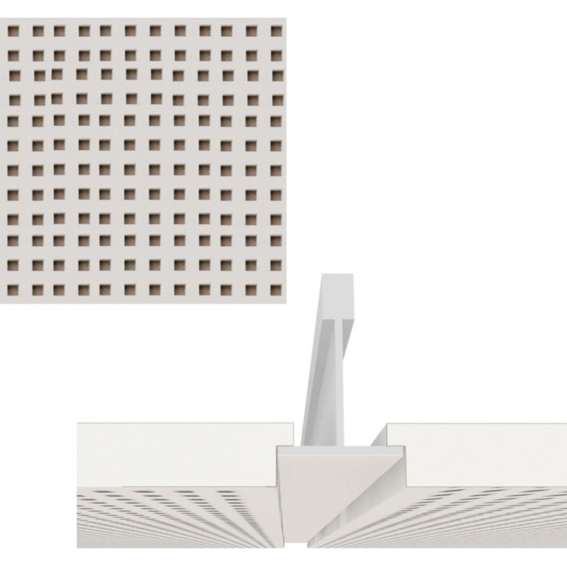 Knauf Danoline Belgravia (E+) akustiskie, ģipša, piekaramie griesti, 12.5x600x600mm, S15, Unity 3